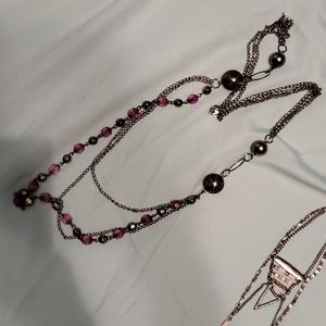 Purple and black bead necklace